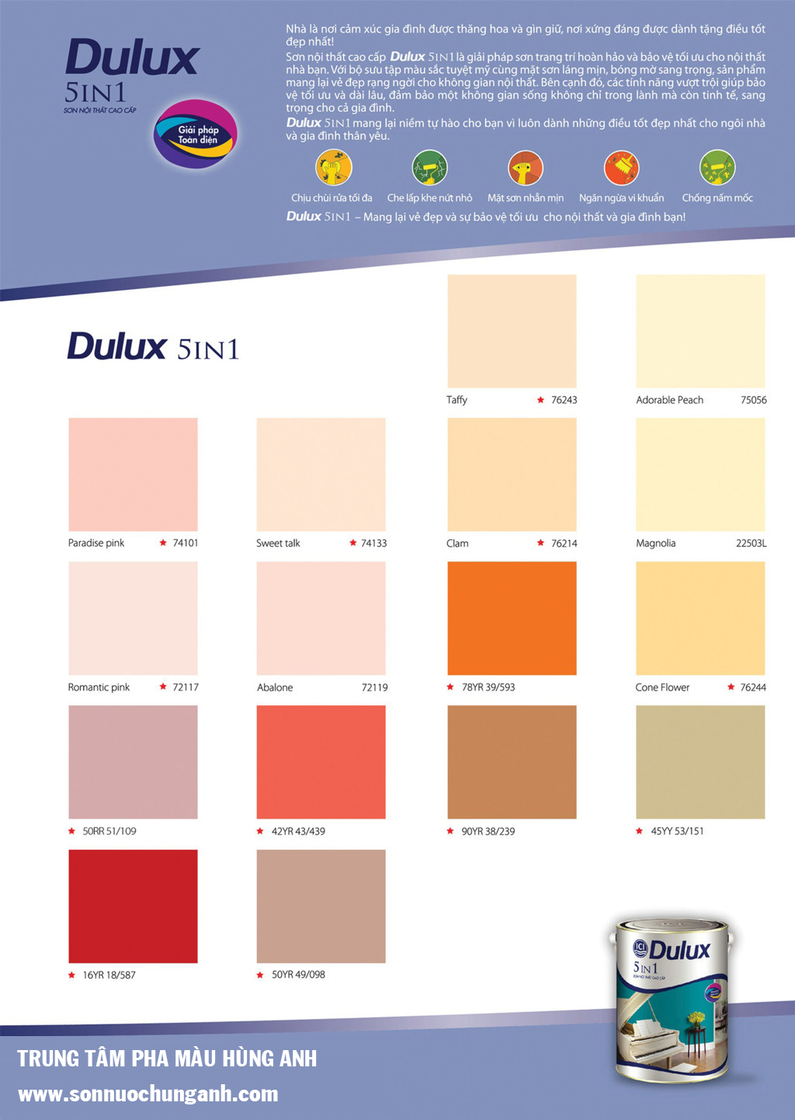 Bảng màu Dulux 5 in 1